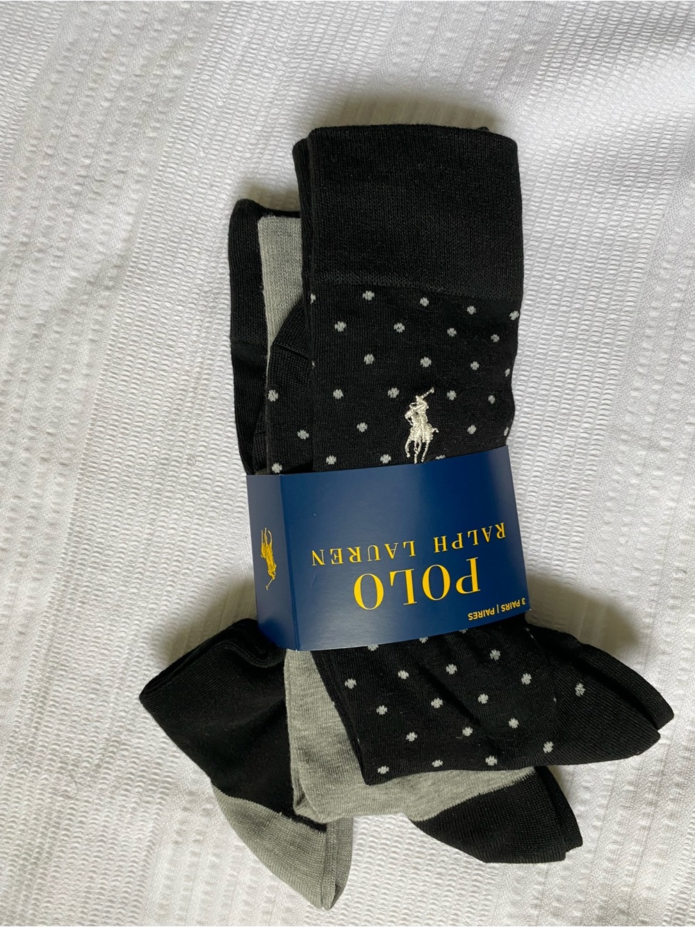 Polo by Ralph Lauren Black & Gray Polka Dot Dress Sock Set